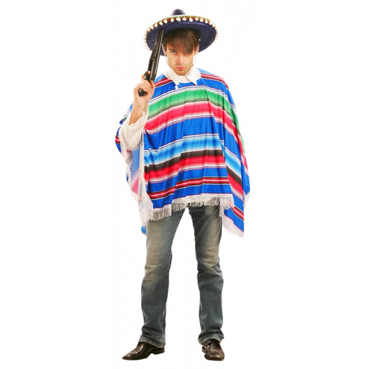 Mexican Poncho - Multicolour - Adult