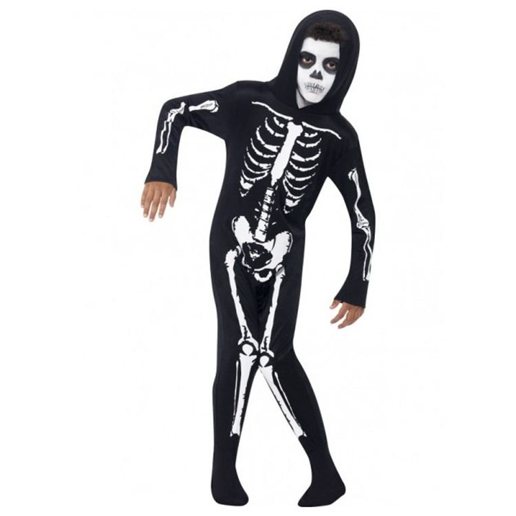 Skeleton Kids Onesie With Hood Costume