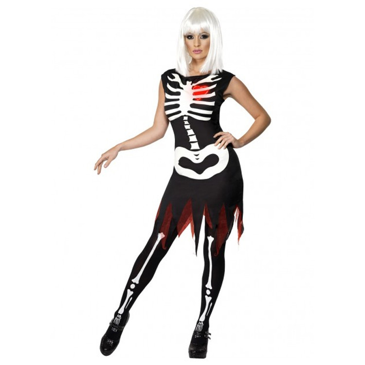 Skeleton Bright Bones Glow in the Dark Womens Costume