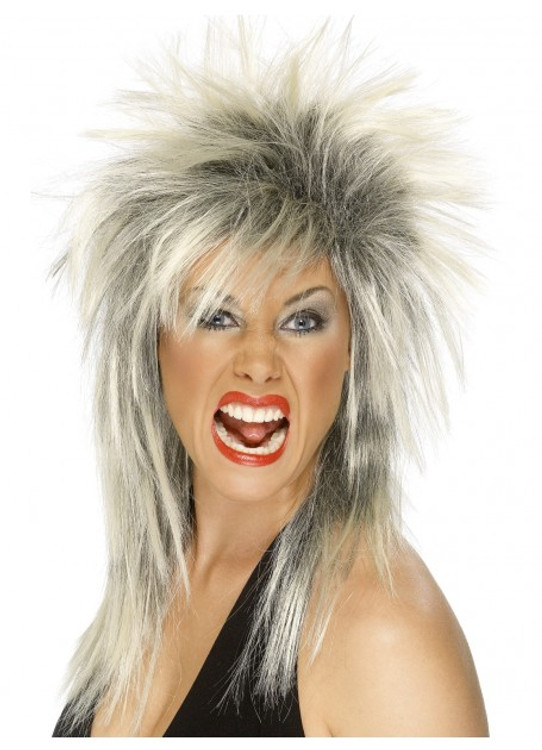 Rock Diva Mullet Blonde and Black Wig