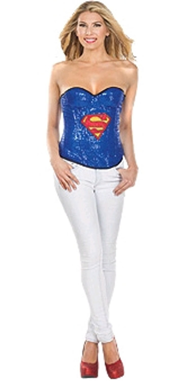 Supergirl Sequin Corset Women's Costume