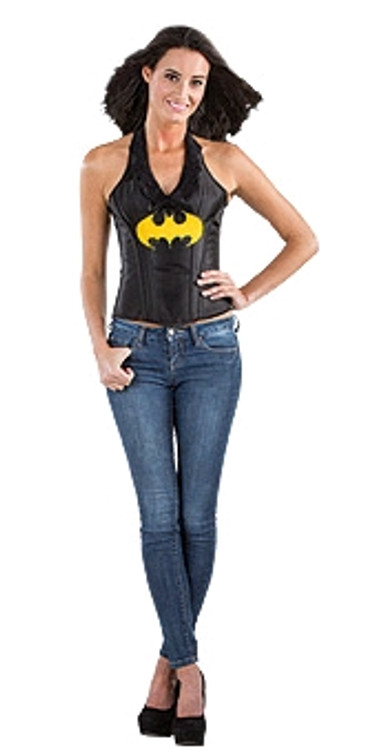 Batgirl Leather Look Corset Womens Costume