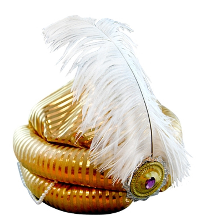Prince Turban w/Feather & Beads