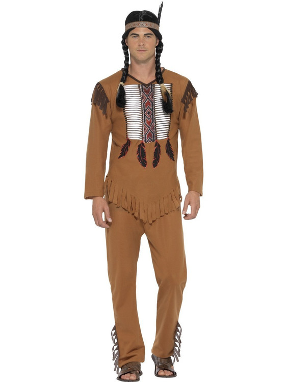 Indian Native Western Warrior Mens Costume