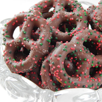 Milk Chocolate Christmas Pretzels 1 lb bag Milk Chocolate Christmas Pretzels 1 lb bag