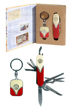VW Campervan Penknife & Keyring Red & Cream Gift Set VW Campervan Penknife & Keyring Red & Cream Gift Set