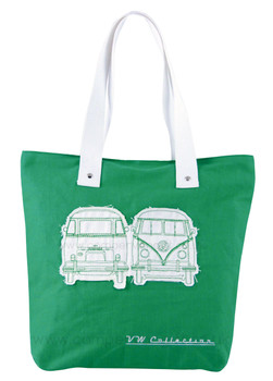 VW Campervan Green Canvas Shopper Bag VW Campervan Green Canvas Shopper Bag