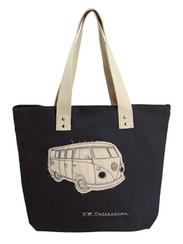 VW Campervan Black Canvas Shopper Bag VW Campervan Black Canvas Shopper Bag