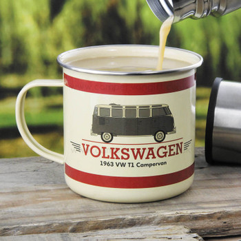 Volkswagen T1 Campervan Enamel Tin Mug Volkswagen T1 Campervan Enamel Tin Mug