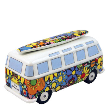 VW T1 Flowers Campervan Money Box VW T1 Flowers Campervan Money Box
