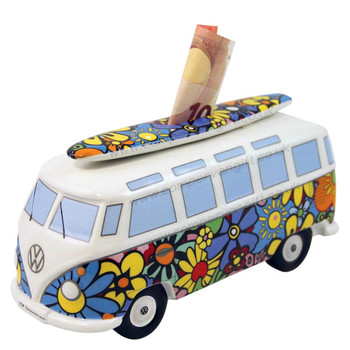 VW T1 Flowers Campervan Money Box VW T1 Flowers Campervan Money Box