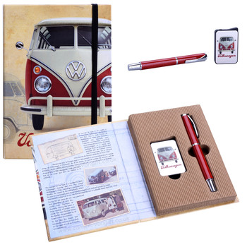 VW Campervan Lighter & Pen Red & Cream Gift Set VW Campervan Lighter & Pen Red & Cream Gift Set