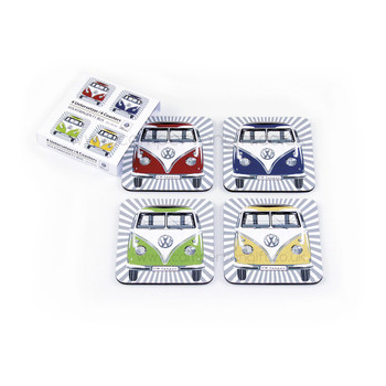 VW Multi Coloured Campervan Coaster Set VW Multi Coloured Campervan Coaster Set