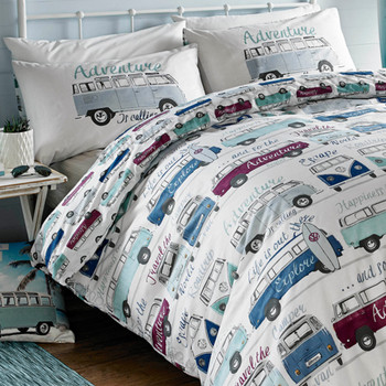 Volkswagen Surf's Up Campervan Duvet and Pillow Case Set (Floor Cushion Not Included) Volkswagen Surf's Up Campervan Duvet and Pillow Case Set (Floor Cushion Not Included)