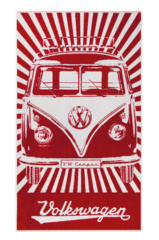 Volkswagen Red Campervan Beach Towel Volkswagen Red Campervan Beach Towel