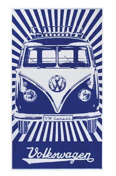 Volkswagen Blue Campervan Beach Towel Volkswagen Blue Campervan Beach Towel