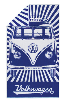 Volkswagen Blue Campervan Beach Towel Volkswagen Blue Campervan Beach Towel
