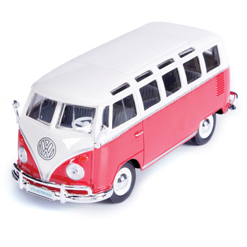 VW Red and White Samba Diecast Campervan VW Red and White Samba Diecast Campervan