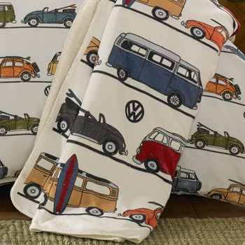 Volkswagen Fun Camper Van Fleece Throw Blanket Volkswagen Fun Camper Van Fleece Throw Blanket
