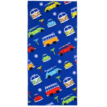 Volkswagen Campervan Kids Blue Beach Towel Volkswagen Campervan Kids Blue Beach Towel