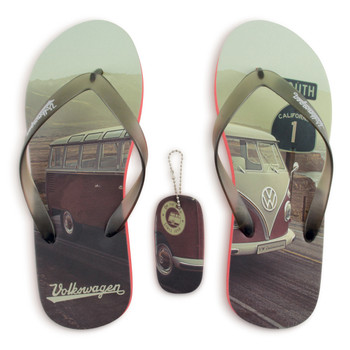 Volkswagen Campervan Beach Highway Red Flip Flops Volkswagen Campervan Beach Highway Red Flip Flops
