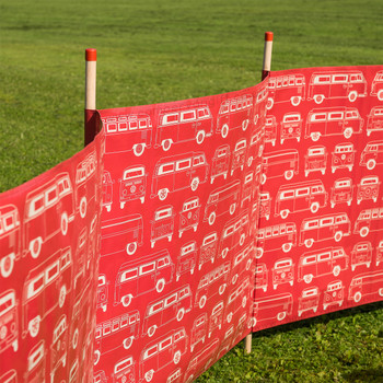 Volkswagen Campervan Red Beach Windbreak Volkswagen Campervan Red Beach Windbreak