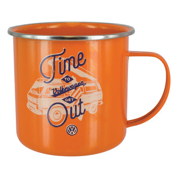 Volkswagen T25 Campervan Orange Enamel Tin Mug Volkswagen T25 Campervan Orange Enamel Tin Mug