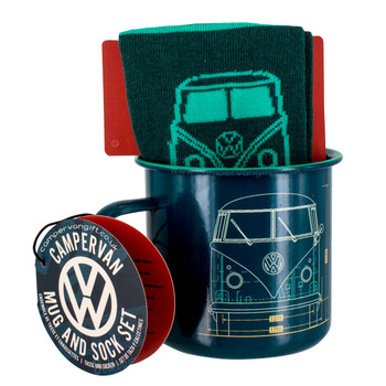 Volkswagen Campervan Enamel Tin Mug & Socks Set Volkswagen Campervan Enamel Tin Mug & Socks Set