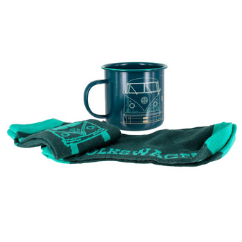 Volkswagen Campervan Enamel Tin Mug & Socks Set Volkswagen Campervan Enamel Tin Mug & Socks Set