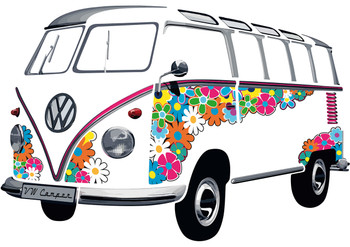 VW T1 Flower Classic Wall Decal Sticker VW T1 Flower Classic Wall Decal Sticker