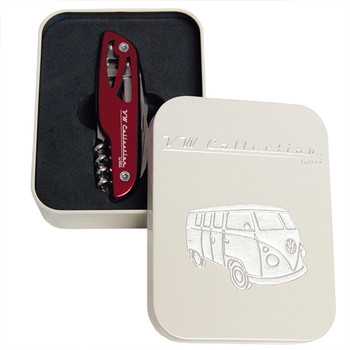 VW Campervan Multi Use Penknife - Complete with Gift Presentation Tin. VW Campervan Multi Use Penknife - Complete with Gift Presentation Tin.