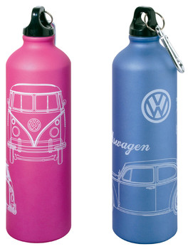 Official VW Aluminium Drinks Flask available in Blue or Pink Official VW Aluminium Drinks Flask available in Blue or Pink