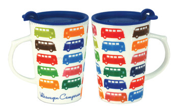 VW Multi Coloured Campervan Travel Mug VW Multi Coloured Campervan Travel Mug