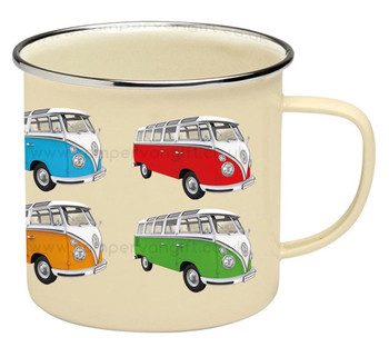 VW T1 Campervan Colours Enamel Tin Mug VW T1 Campervan Colours Enamel Tin Mug