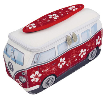 VW Red Flowers Campervan Universal Neoprene Wash Bag VW Red Flowers Campervan Universal Neoprene Wash Bag