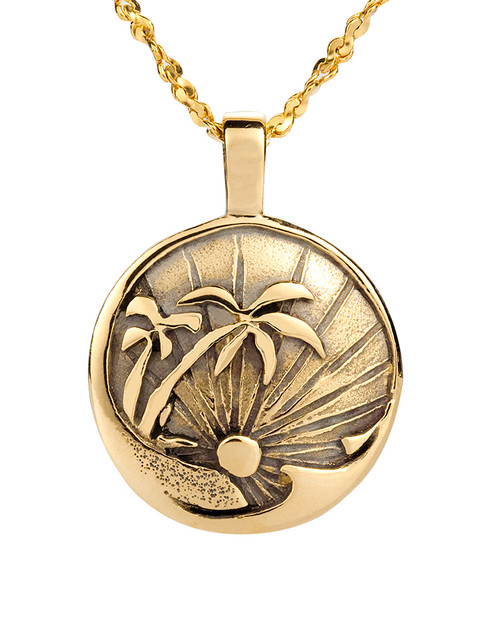 Swaying Palms Warm Sands Ocean Wave Pendant | David Virtue Jewelry