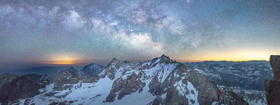 The Palisades and the Milky Way - Panoramic