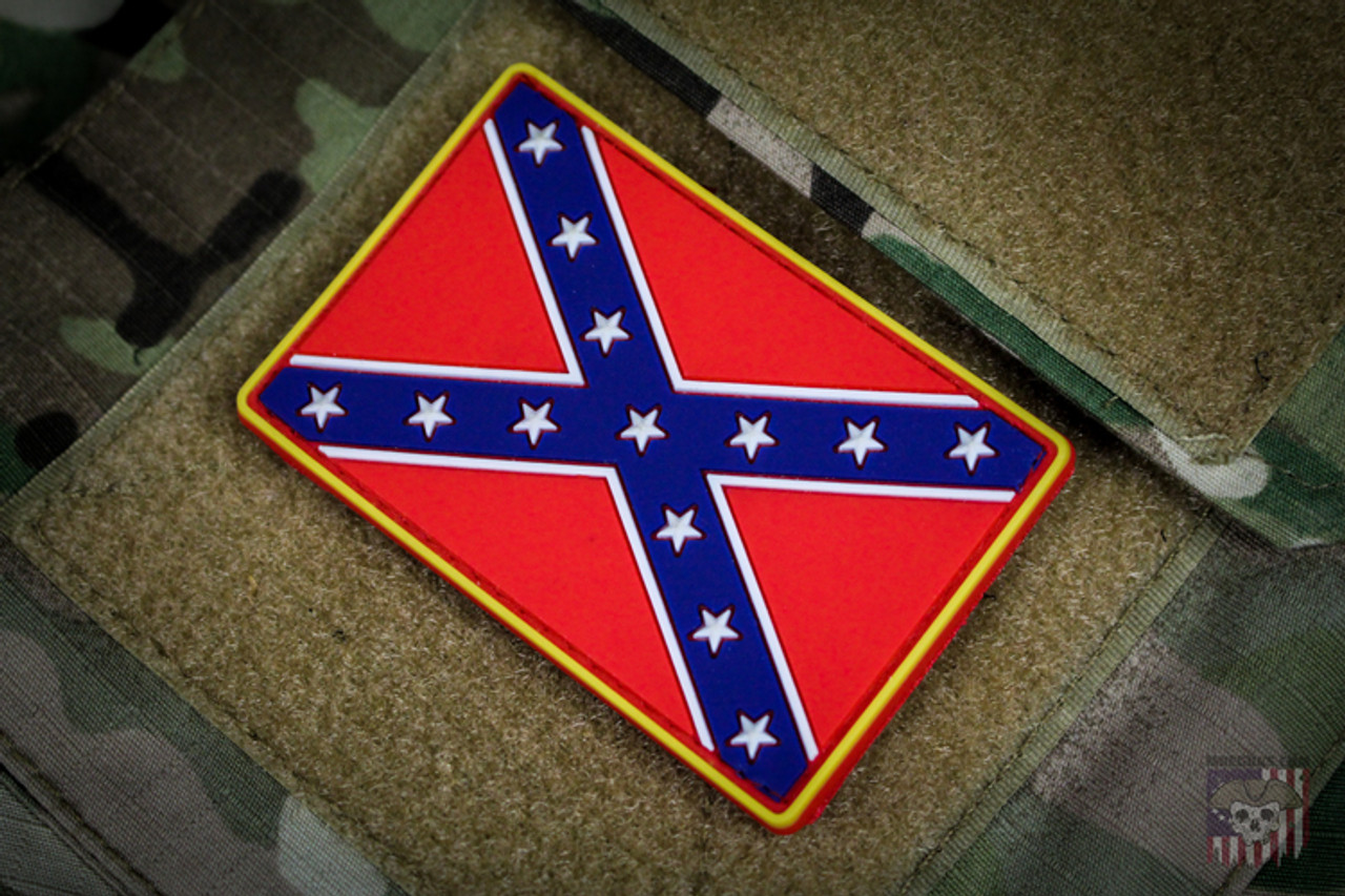 Confederate Batle Flag PVC Velcro Morale Patch