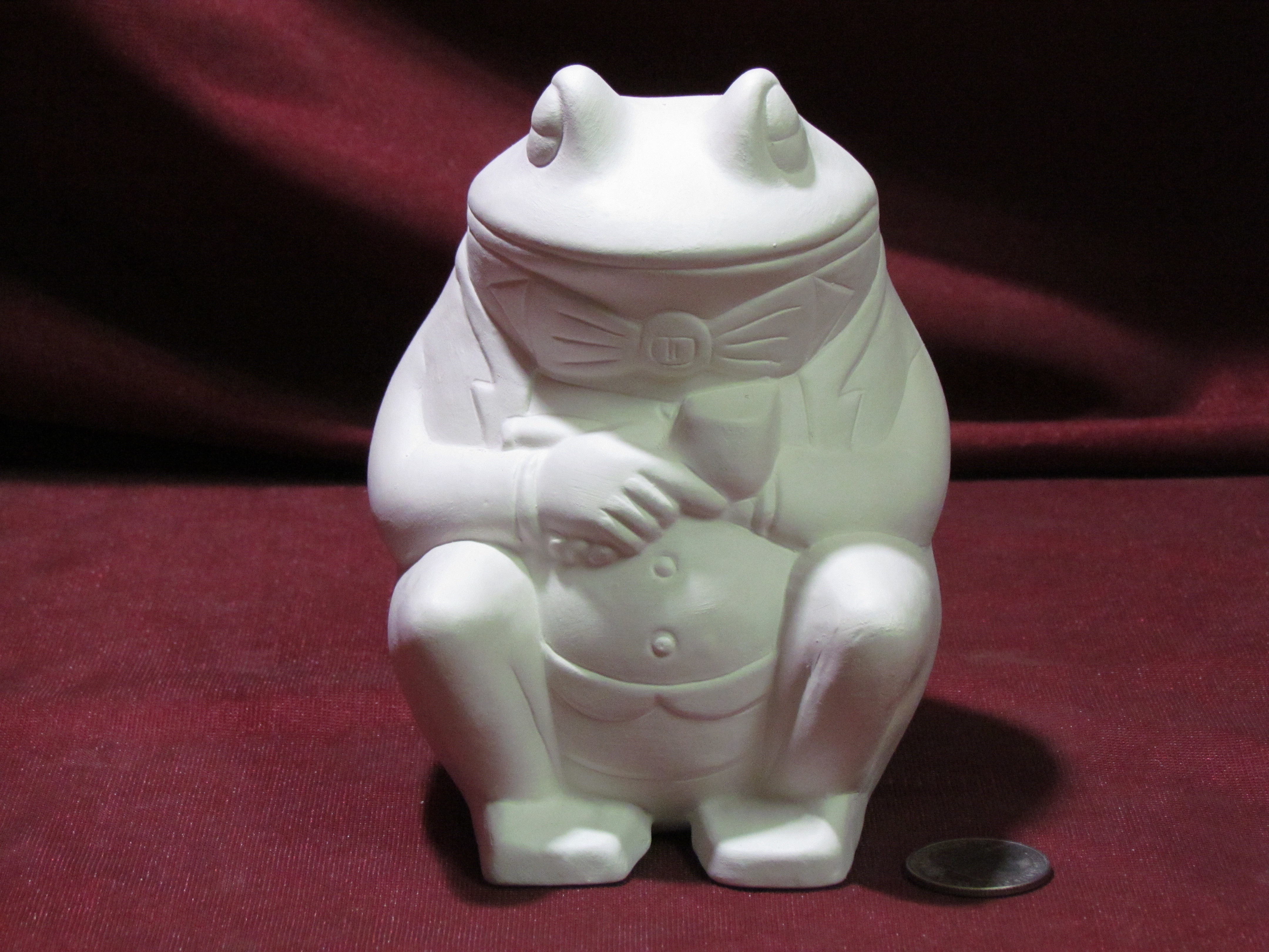 Meditating Frog 6 ceramic bisque u paint