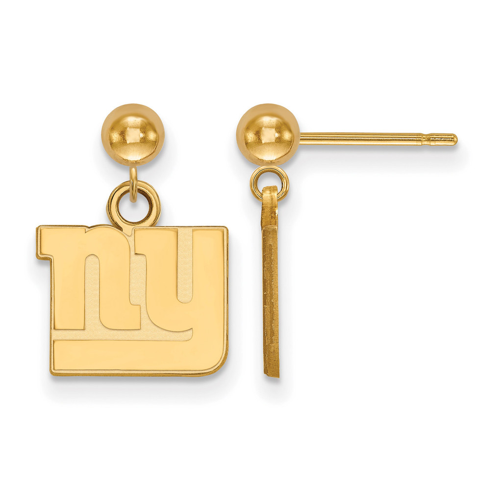 New York Giants Earrings Dangle Ball NFL Goldplated on Silver GP007GIA