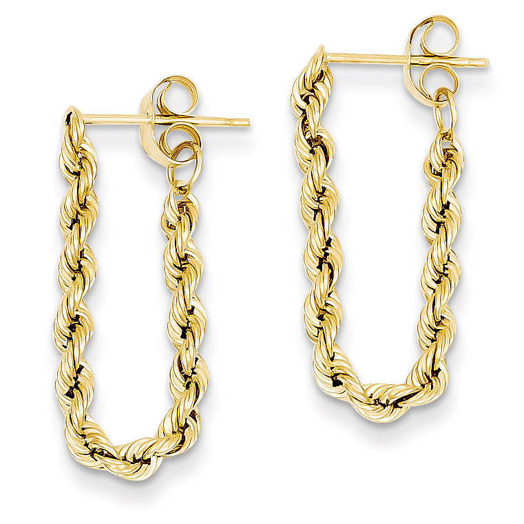 Hollow Rope Earrings 14k Gold TH553 HomeBello