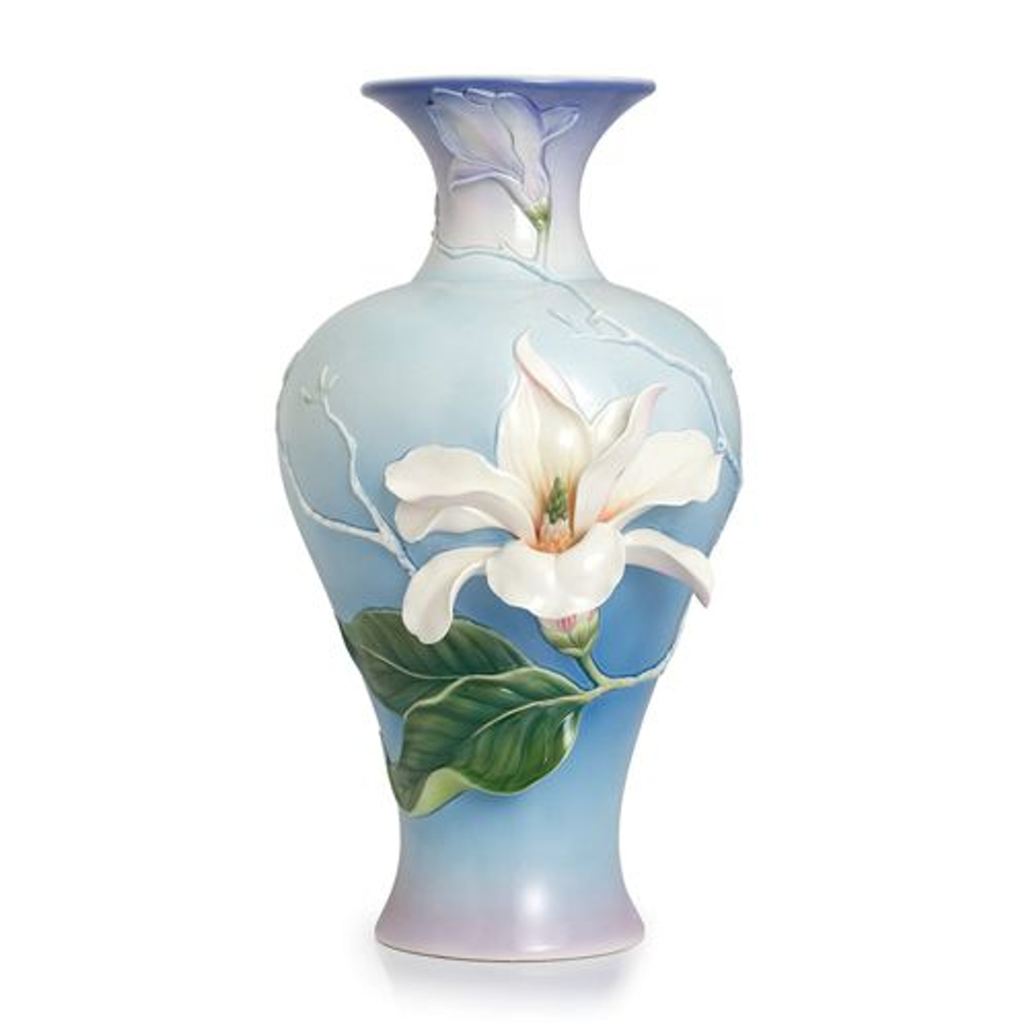 Franz Porcelain Magnolia Flower Large Vase (Limited Edition 2,000