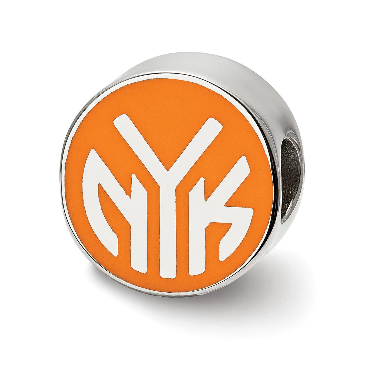 New York Knicks Knicks in Basketball Enameled Logo Bead Sterling Silver SS500KNI NBA _ HomeBello