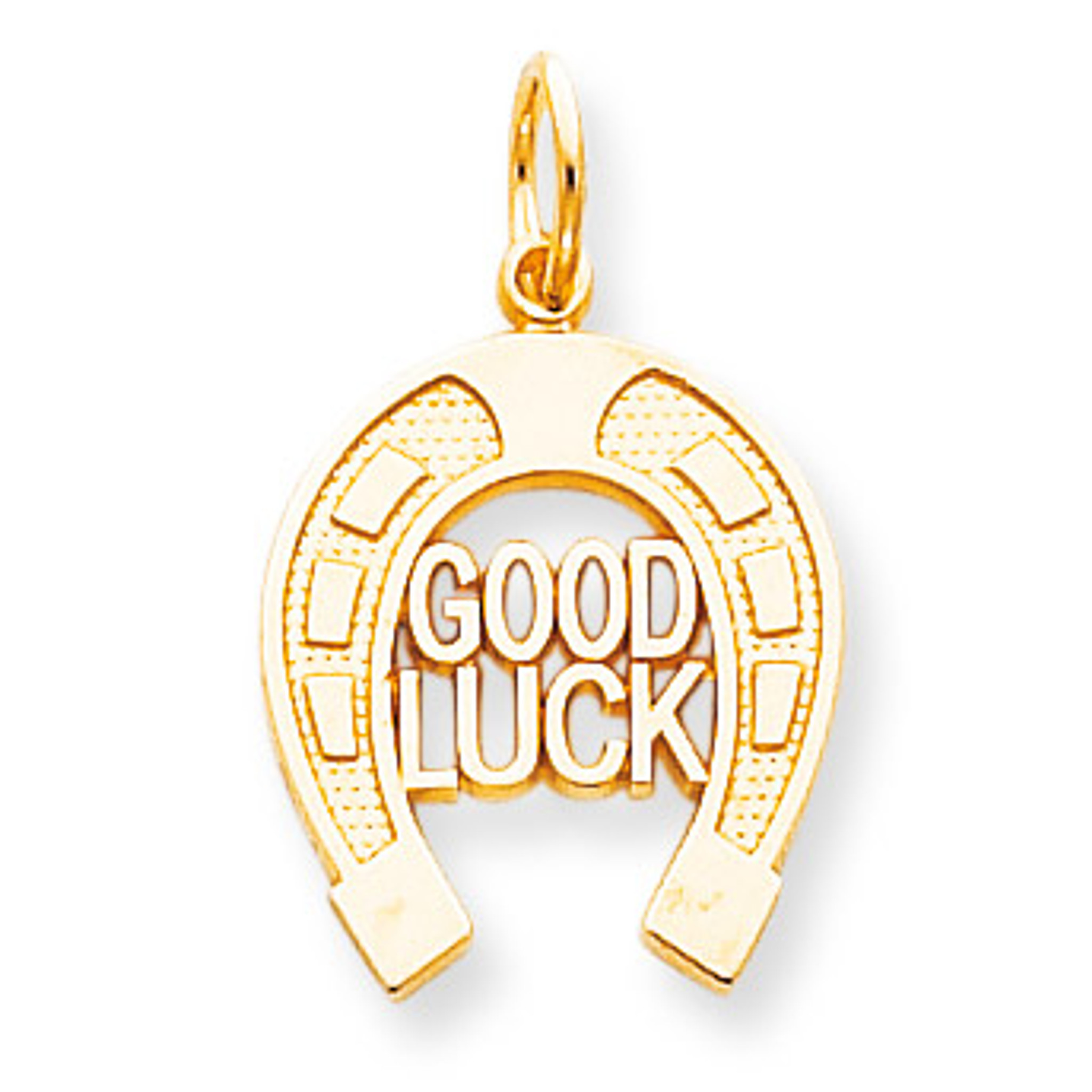 GOOD LUCK HORSESHOE CHARM 10k Gold HomeBello
