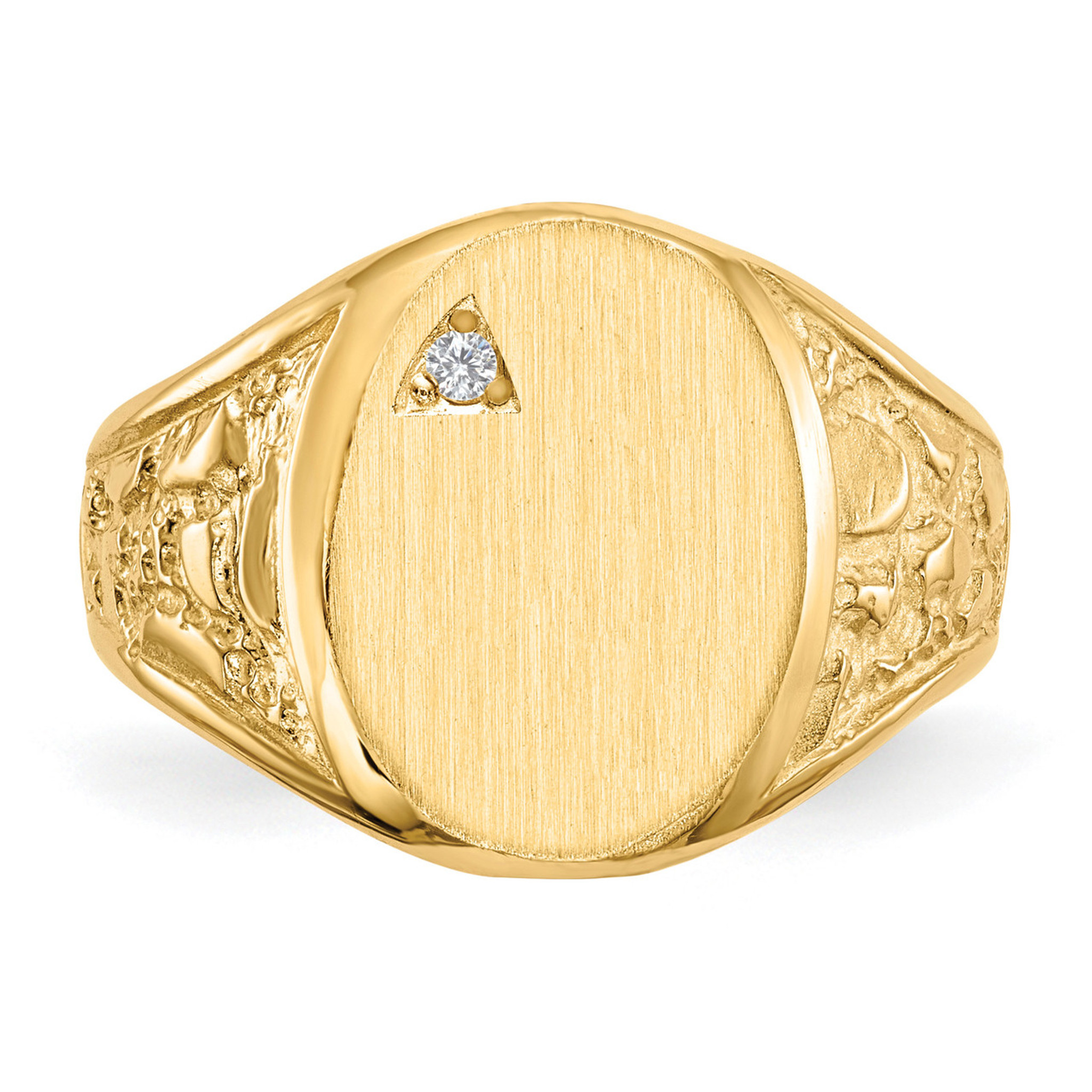 Diamond Men S Signet Ring 14k Gold Engravable HomeBello   RS172AA  4  45189.1484021055 