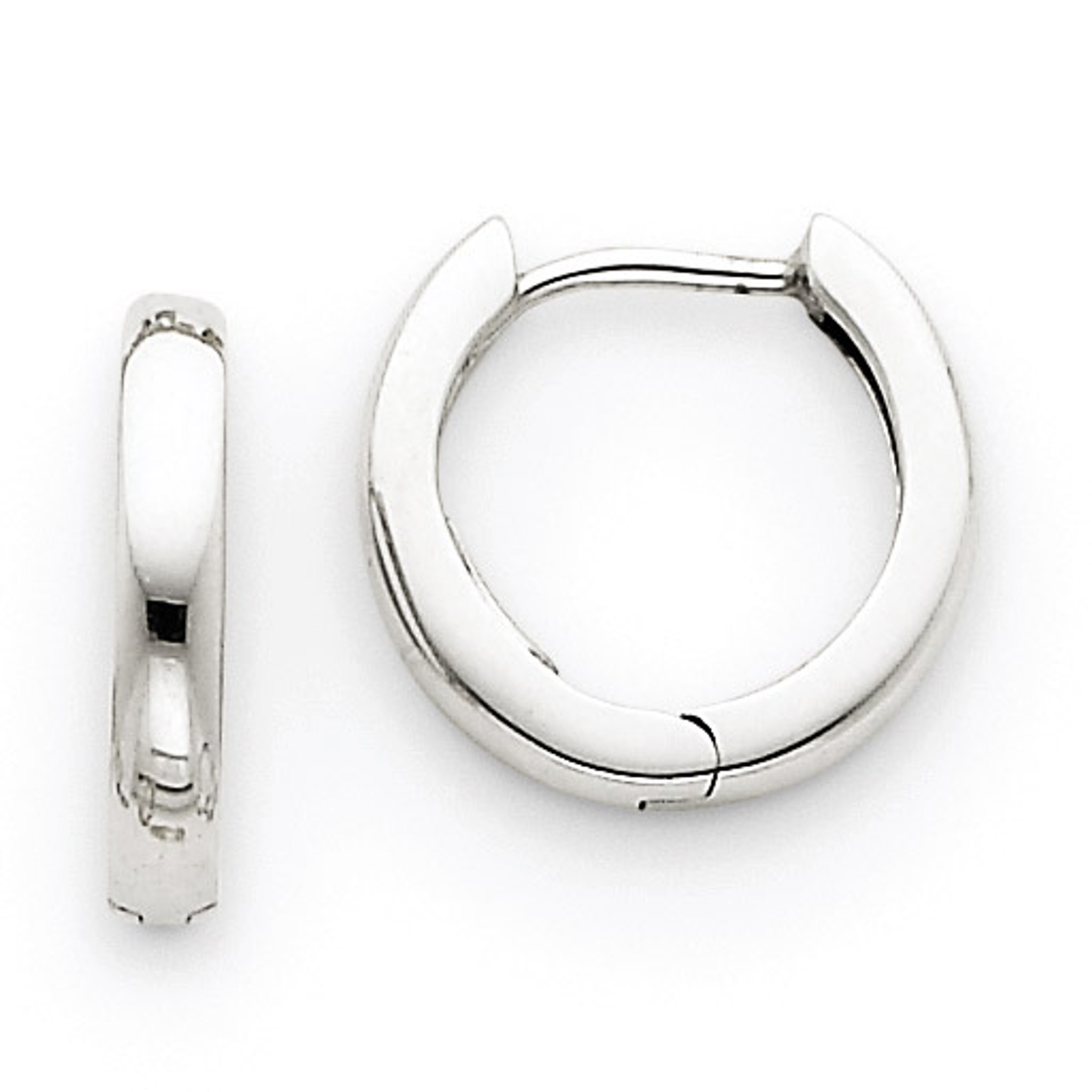 14k REAL White Gold 1.5mm Thickness Hinged Hoop Earrings (33 x 33