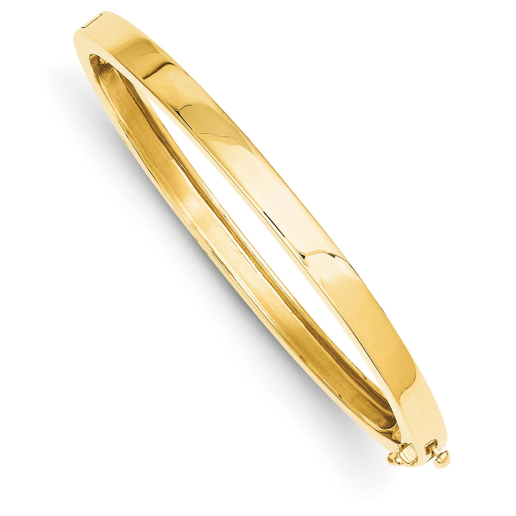 5.3mm Polished Solid Hinged Bangle Bracelet 14k Gold HomeBello