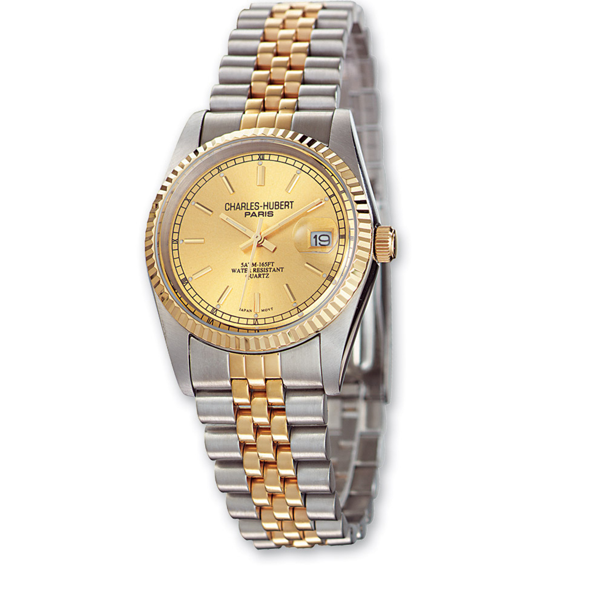 Ladies Charles Hubert IP-plated 2-tone Gold-tone Dial 26mm Watch - HomeBello