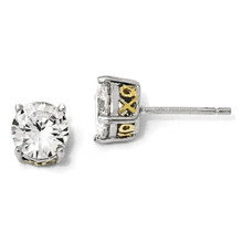 Cheryl M Gold Plated X O 6 5mm Cubic Zirconia Stud Earrings Sterling Cheryl M Gold Plated X O 6 5mm Cubic Zirconia Stud Earrings Sterling Silver Qcm247