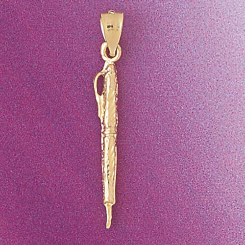 Pen Pendant Necklace Charm Bracelet in Gold or Silver 6409